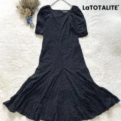 新品未使用 ラトータリテ コットンプリントロング丈ワンピース インド製 ドット柄