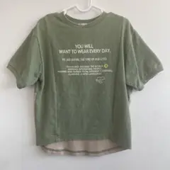 【breeze】オリーブグリーン Tシャツ 切り替えデザイン 100cm