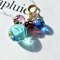 レジンキーホルダー　水風船　ミックスカラー　ヨーヨー　ハンドメイド