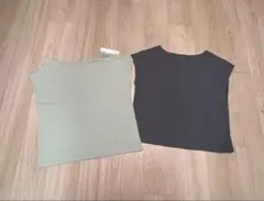 【新品未使用】GU半袖Tシャツ 2枚セット コットンブレンドリブラウンジセット