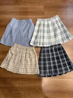 プリーツミニスカート　４点セット　中学生　高校生