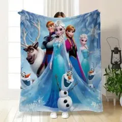 Disneyアナと雪の女王＆オラフでかっプリント柄☆毛布 【150×200cm】