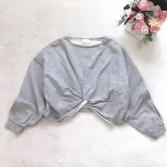 エゴイスト 長袖ショートトレーナー ツイストギャザー カジュアル 可愛い 無地