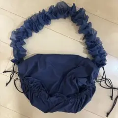 LAKOLE ギャザーチュールミニショルダーバッグ ネイビー