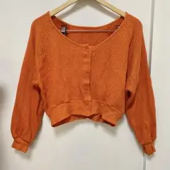 kastane レディース アウター ショート丈 オレンジ シンプル 秋