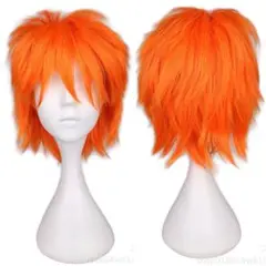 ◇【オレンジ】コスプレ ウィッグ ショートボブ アニメ 橙色