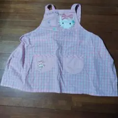 ハローキティ ピンク チェックエプロン