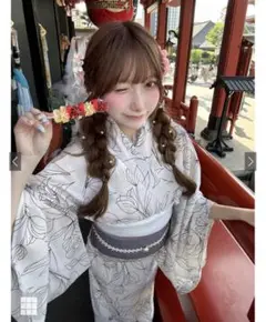 GRL浴衣3点セット2Way線花柄セパレート浴衣［tu1486］