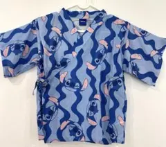 新品　ディズニー　スティッチ　甚平　ブルー　130サイズ　キッズ甚平　子供甚平
