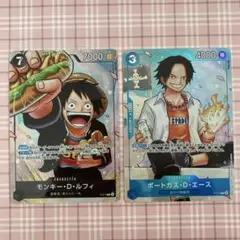 ワンピースカード　プロモ　ルフィ　エース　ワンピ学園