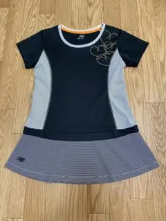 New Balance テニスウェア ショートスリーブ 黒/グレー