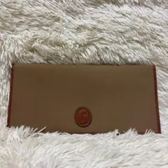 極美品　ランセル　長財布　札入れ　二つ折り　キャンバス　茶色　ブランドロゴ