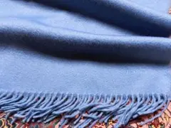 エルメス マフラー ストール カシミヤ シーブルー 5002