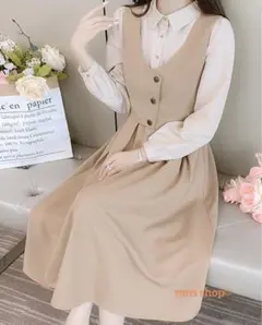 新作❤️ 韓国ファッション セットアップ ベストワンピース