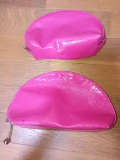 ピンク 半月型ポーチ 2個セット