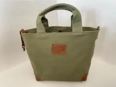 ランチトートバッグ ハンドメイド （帆布 グリーン）