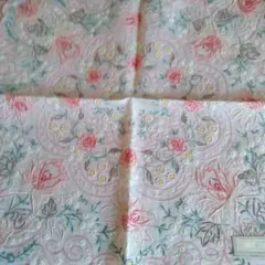 SWATOW 花柄刺繍 ハンカチ ピンク系