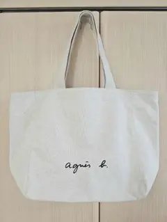 アニエスベー agnes b. トートバッグ ロゴ入り コットン ベージュ