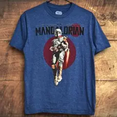スターウォーズ　マンダロリアン　ディン ジャリン　Tシャツ　くすみブルー