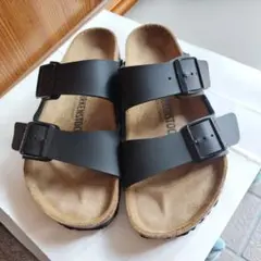 超美品◆BIRKENSTOCKアリゾナ◆ スムースレザー◆サイズ38ブラック