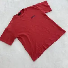 MONO-MART Tシャツ ワッフル生地 レッド ロゴ 半袖 Mサイズ
