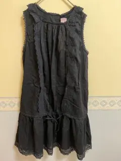 デニム＆ダンガリー　新品タグ付　黒レース　ノースリーブワンピ　チュニック