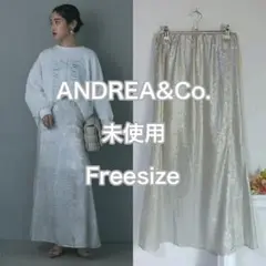 未使用　ANDREA&Co.　シルバー　【AUBREY】メタリックナロースカート
