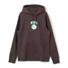 HUF バスケットボール刺繍パーカー(L)チョコレートブラウン