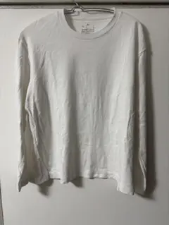 ホワイト 長袖カットソー シンプル　メンズ　無印　XL