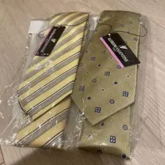 洗えるネクタイ 2本セット イエロー ALFRED VALENTINE
