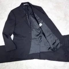 【美品✨】ダーバン ビジネススーツ 総裏 通年 ブラック 日本製 仕事 通勤