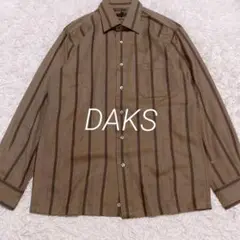 美品 DAKS メンズ 長袖シャツ ウール ブラウン M