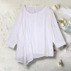 SISVEIL / アシンメトリック ホワイト シャツ 38 薄手