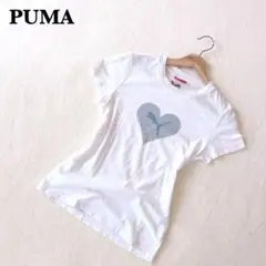 プーマ PUMA ハートロゴ Tシャツ M 半袖 ホワイト 綿 スポーツ