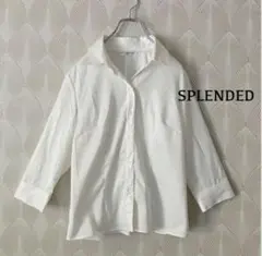 【良品】SPLENDED シャツ　七分袖　白　レディース　透け感あり　b453