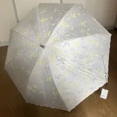 【未使用品】ランバンオンブルー リボン総柄 晴雨兼用 ショート傘 日傘 ホワイト