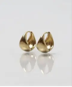 ieLS ステンレス　フープピアス　ゴールド