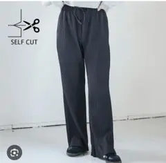 ！夏物お値下げ中！【美品】coca ジョーゼットリブパンツ ネイビー M