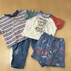 95センチ　サマンサモスモスラーゴム　ズボン・半袖Tシャツ・短パンセット