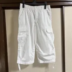 UNIQLOメンズロールアップスリークォーターカーゴパンツ　カラー白　サイズS