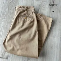 オアスロウ ビリージーン ツータックチノ クロップド 2 ベージュ アメカジ
