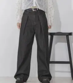 JEANASIS タックデニムワイドパンツ