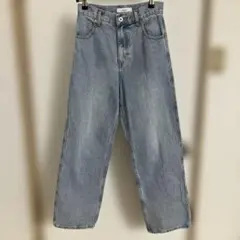 Discoat USコットンデニムストレートパンツ　サックスブルー　Sサイズ