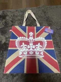 イギリス　ジュートバッグ　クラウン　BRITAIN