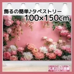タペストリー 背景布 ピンク 花 バラ エレガント インテリア F04a