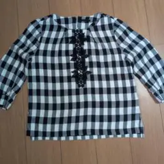 TO BE CHIC ギンガムチェックブラウス 42 XL