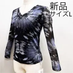 新品 社交ダンス トップス パワーネット Vネック サイズL