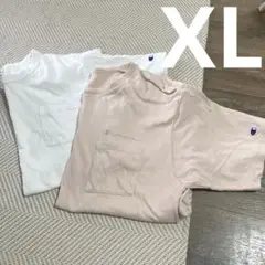 【2枚セット】チャンピオンXLメンズ半袖Tシャツ綿100%シンプル無印胸ポケット