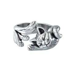 silver925 ヴィンテージ 猫 リング ユニセックス キャット