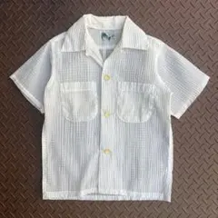 50s~US VTG シアサッカー オープンカラーシャツ キッズ 2ポケット
